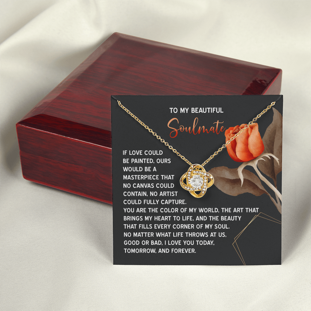 To My Beautiful Soulmate Necklace, Birthdays Gifts For Girlfriend, Valentine's Day Gifts, Romantic Valentine's Day Gift, Gold Necklace For Girlfriend