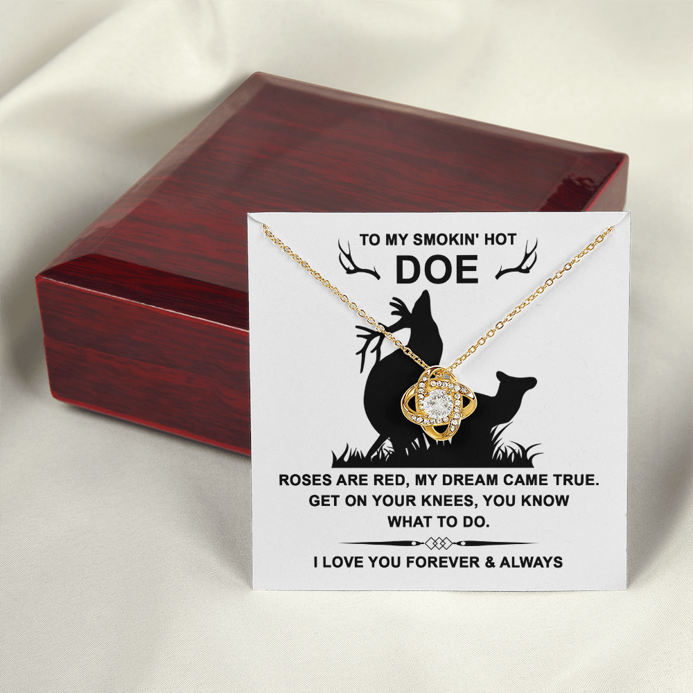 To My Smokin' Hot Doe Necklace, My Soulmate Necklace For Her, To My Wife Valentine's Day Gift, San Valentine Gift For Her, Soulmate Gifts For Her