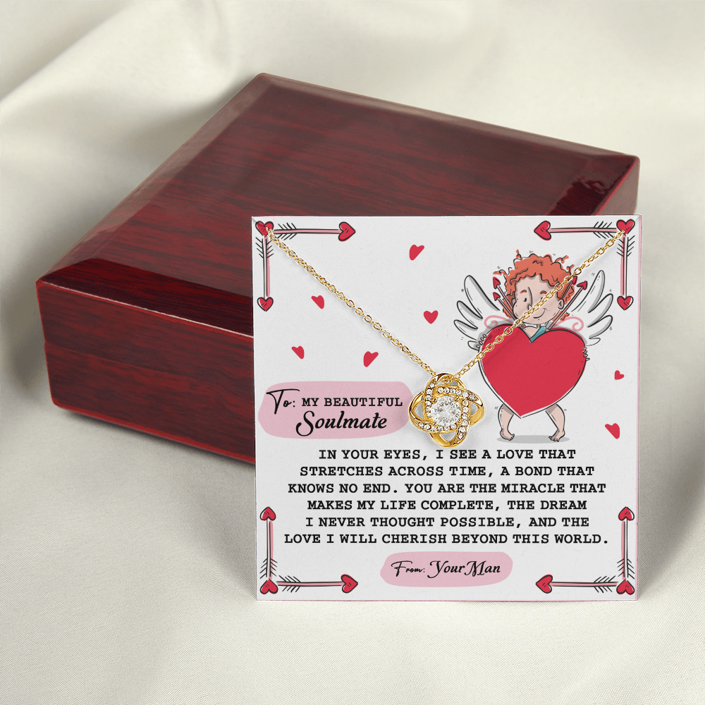 To My Beautiful Soulmate Necklace, Gifts For The Girlfriend, Soulmate Necklace For Her, Valentine Card For Wife Romantic, To My Girlfriend Necklace