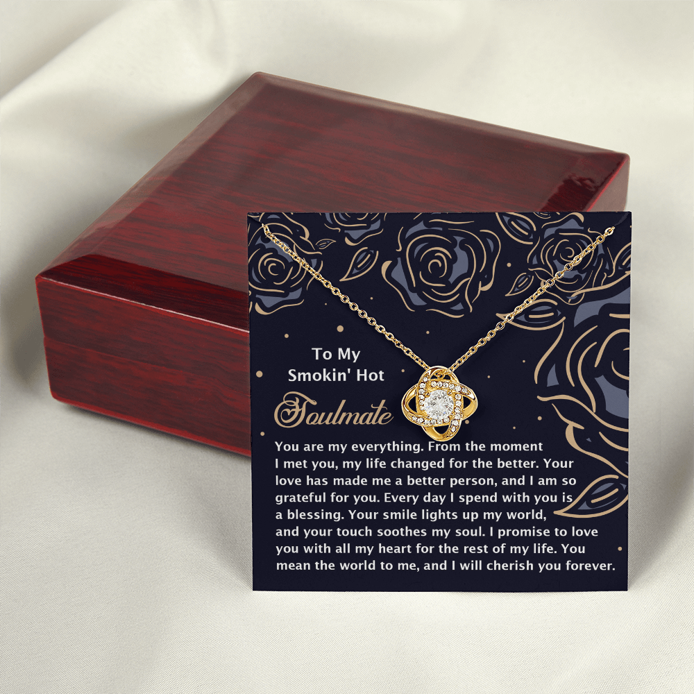 To My Smokin' Hot Soulmate Necklace, Valentine's Necklace For Her, Valentine Gifts For Husbands From Wife, Valentine's Gift For Wife