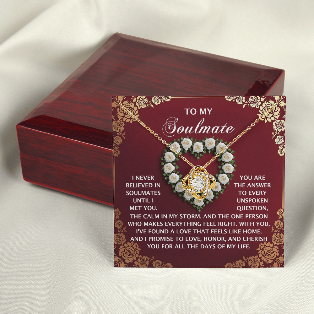 To My Soulmate Necklace, Valentine Gift For My Wife, Valentine Gifts For Her Romantic, Valentine Gifts For Husbands From Wife, Valentine For Her Gift