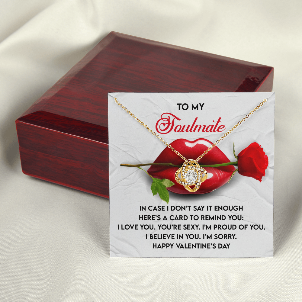 To My Soulmate Necklace, Valentine's For Her, Valentine's Day Gift, Valentine's Day Gift Wife, Valentine Jewelry For Women