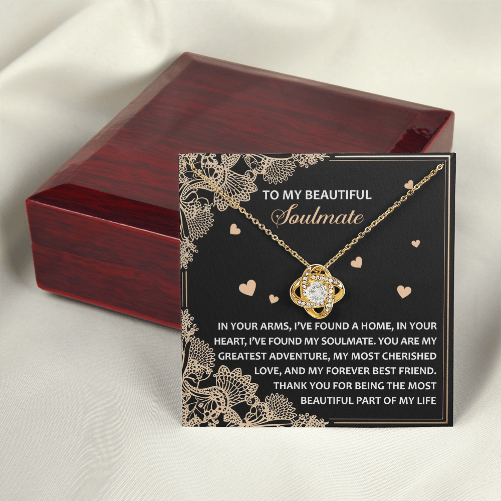 To My Beautiful Soulmate Necklace, Anniversary Gifts For Women Girlfriend, Valentine Gift For Wife, Valentine's Day Necklace For Her