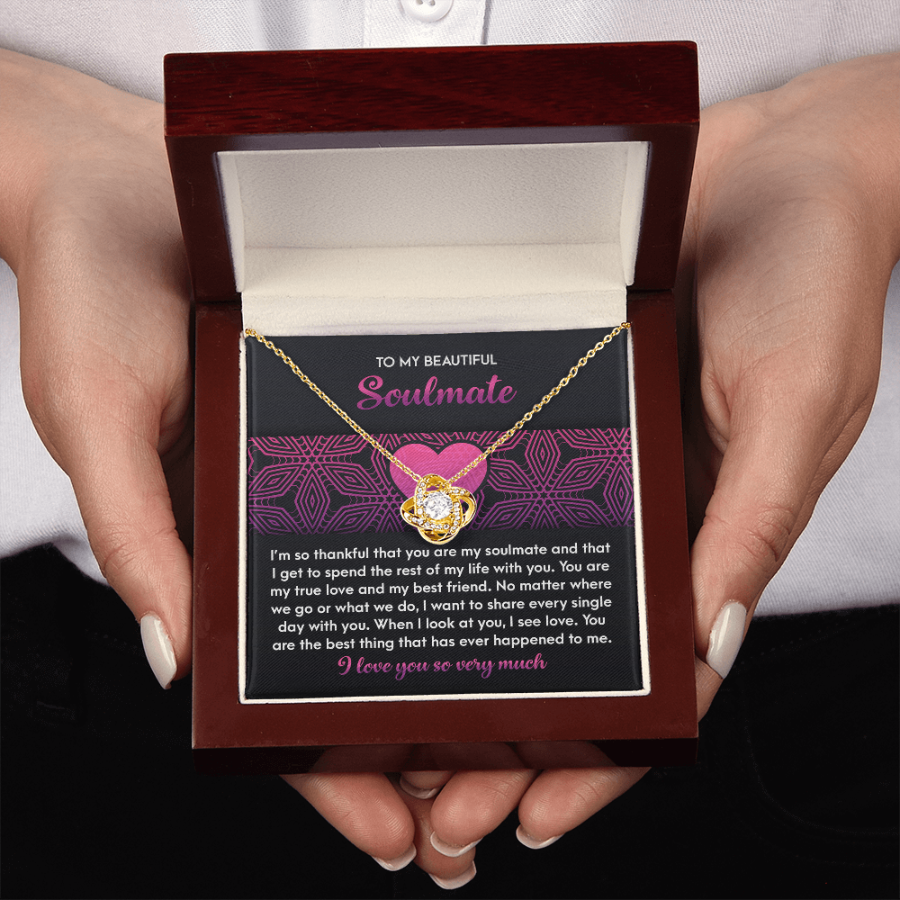 To My Beautiful Soulmate Necklace, Valentine Jewelry For Women, Valentine Gift For My Wife, Unique Valentine Gifts For Her, Valentine For Her Gift
