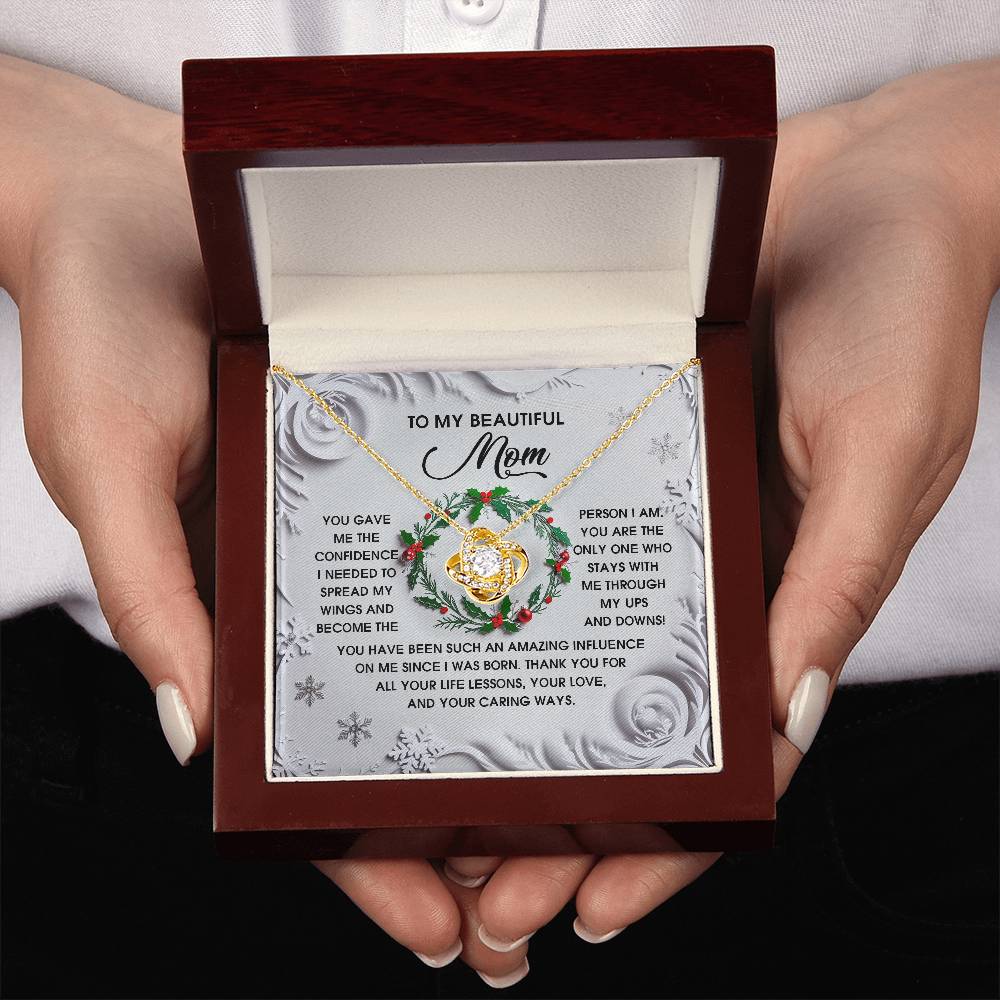 To My Beautiful Mom Necklace, Christmas Gifts For Mom From Son, Mom Gifts For Christmas From Daughter, Jewelry For Mom Christmas
