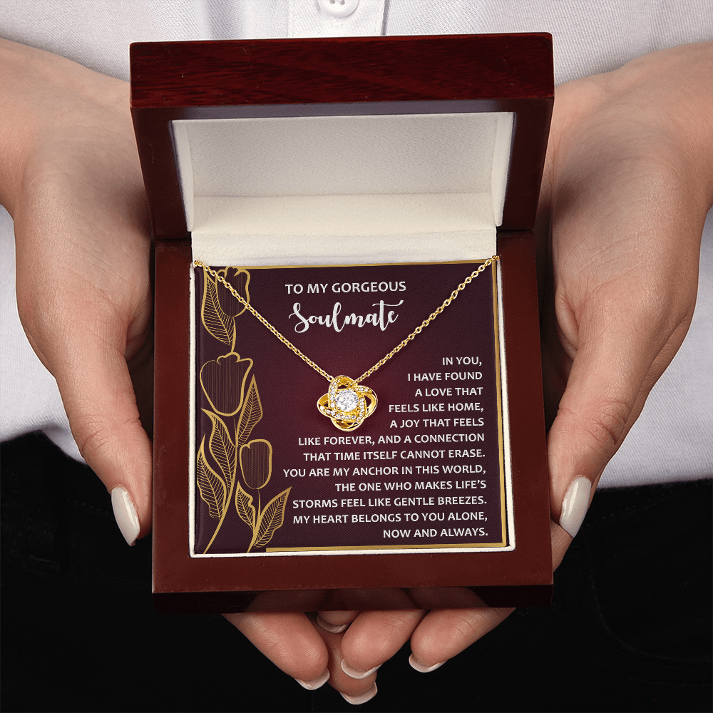 To My Gorgeous Soulmate Necklace, Sterling Silver Necklace For Girlfriend, Valentine Gift For Wife From Husband, Necklace For Girlfriend Gold