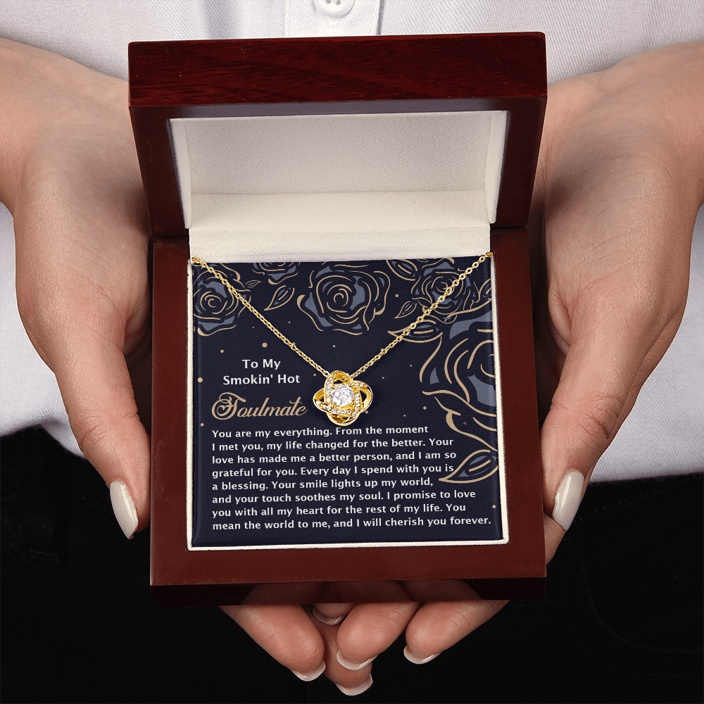 To My Smokin' Hot Soulmate Necklace, Valentine's Necklace For Her, Valentine Gifts For Husbands From Wife, Valentine's Gift For Wife