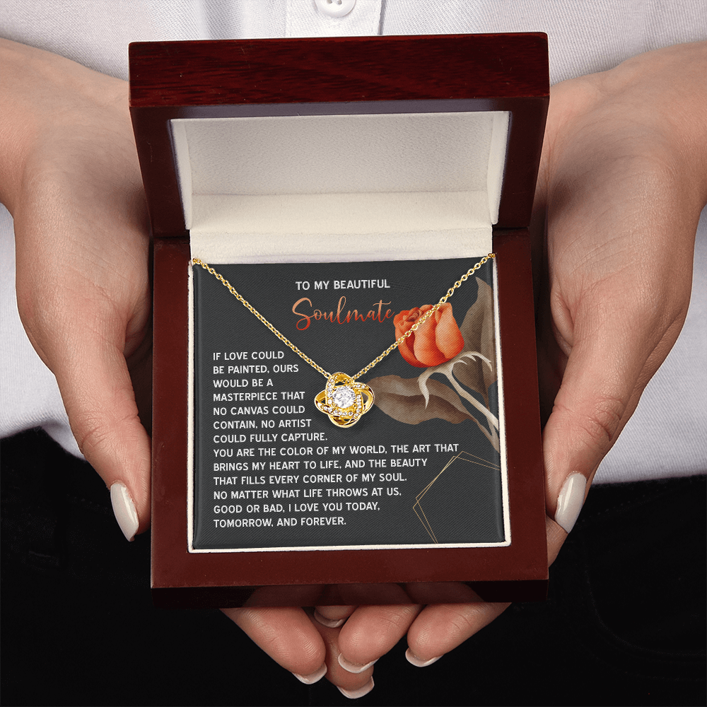 To My Beautiful Soulmate Necklace, Birthdays Gifts For Girlfriend, Valentine's Day Gifts, Romantic Valentine's Day Gift, Gold Necklace For Girlfriend