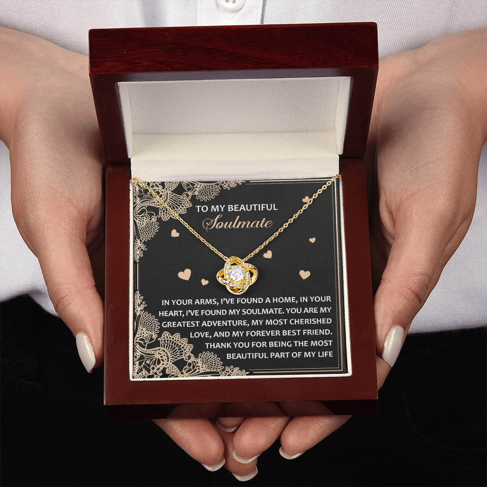 To My Beautiful Soulmate Necklace, Anniversary Gifts For Women Girlfriend, Valentine Gift For Wife, Valentine's Day Necklace For Her
