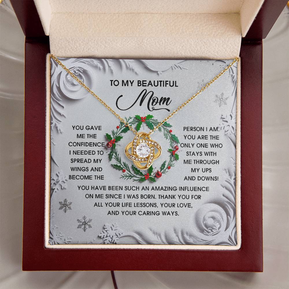 To My Beautiful Mom Necklace, Christmas Gifts For Mom From Son, Mom Gifts For Christmas From Daughter, Jewelry For Mom Christmas