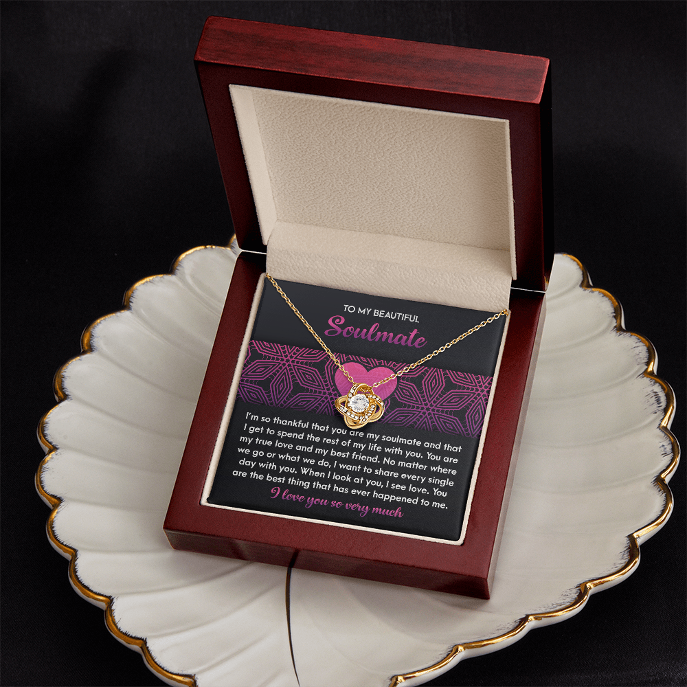 To My Beautiful Soulmate Necklace, Valentine Jewelry For Women, Valentine Gift For My Wife, Unique Valentine Gifts For Her, Valentine For Her Gift