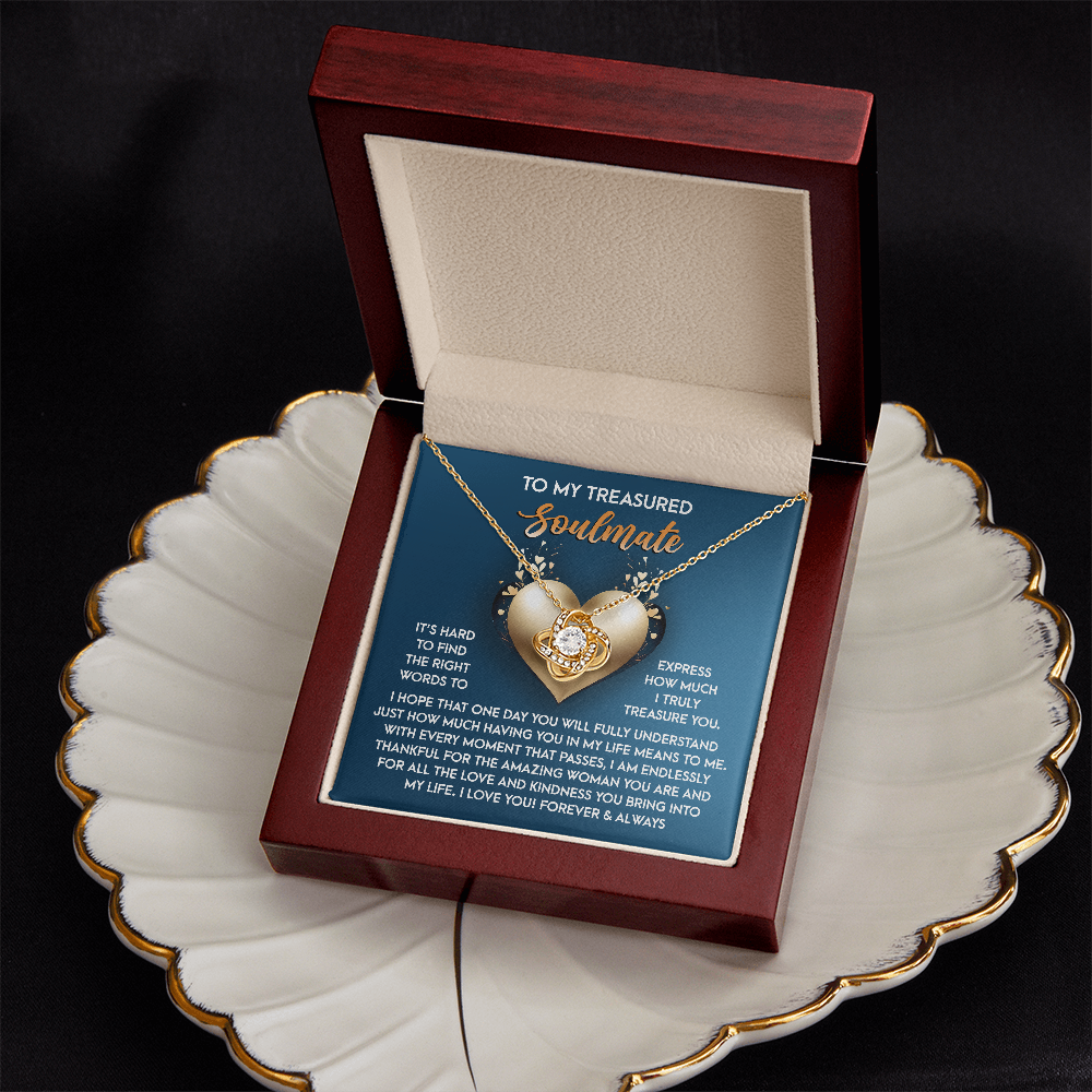 To My Treasured Soulmate Necklace, Valentine Gifts For Women, Valentine Jewelry For Women, Romantic Valentine's Day Gift, Valentine For Her Gift