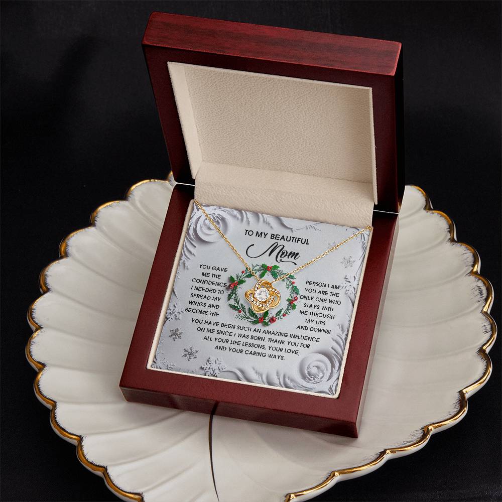 To My Beautiful Mom Necklace, Christmas Gifts For Mom From Son, Mom Gifts For Christmas From Daughter, Jewelry For Mom Christmas