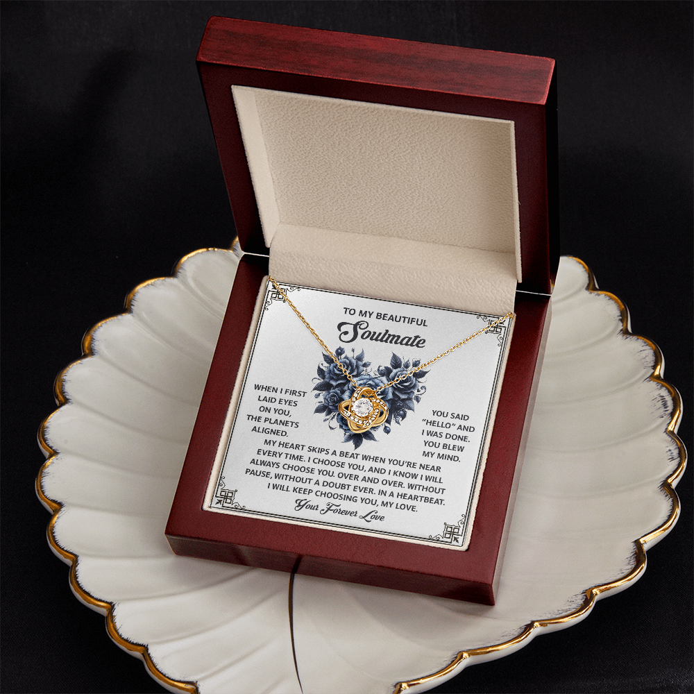 To My Beautiful Soulmate Necklace, Necklace For Valentine's Day, Valentine Gifts For My Wife, Women's Valentine's Day Gifts, Valentine Gifts For Her