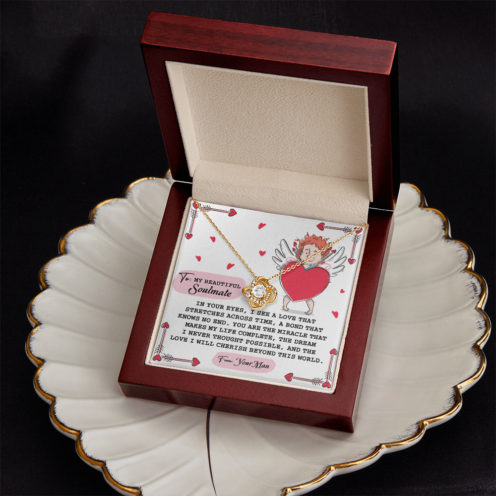 To My Beautiful Soulmate Necklace, Gifts For The Girlfriend, Soulmate Necklace For Her, Valentine Card For Wife Romantic, To My Girlfriend Necklace
