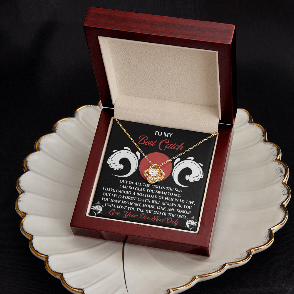 To My Best Catch Necklace, Best Valentine Gifts For Wife, Valentine Gifts For Husbands From Wife, Necklace For Valentine's Day, Valentine's Day Gifts
