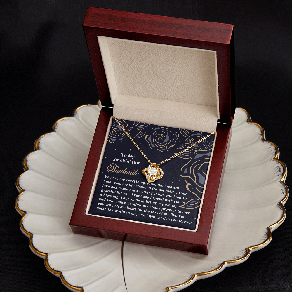 To My Smokin' Hot Soulmate Necklace, Valentine's Necklace For Her, Valentine Gifts For Husbands From Wife, Valentine's Gift For Wife
