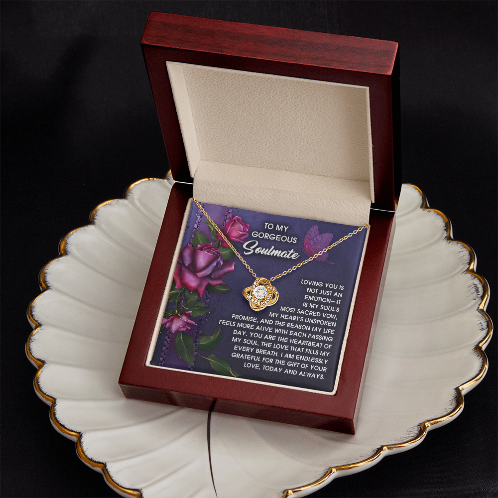 To My Gorgeous Soulmate Necklace, Best Christmas Gift For Girlfriend, My Soulmate Necklace For Her, To My Wife Valentine's Day Gift