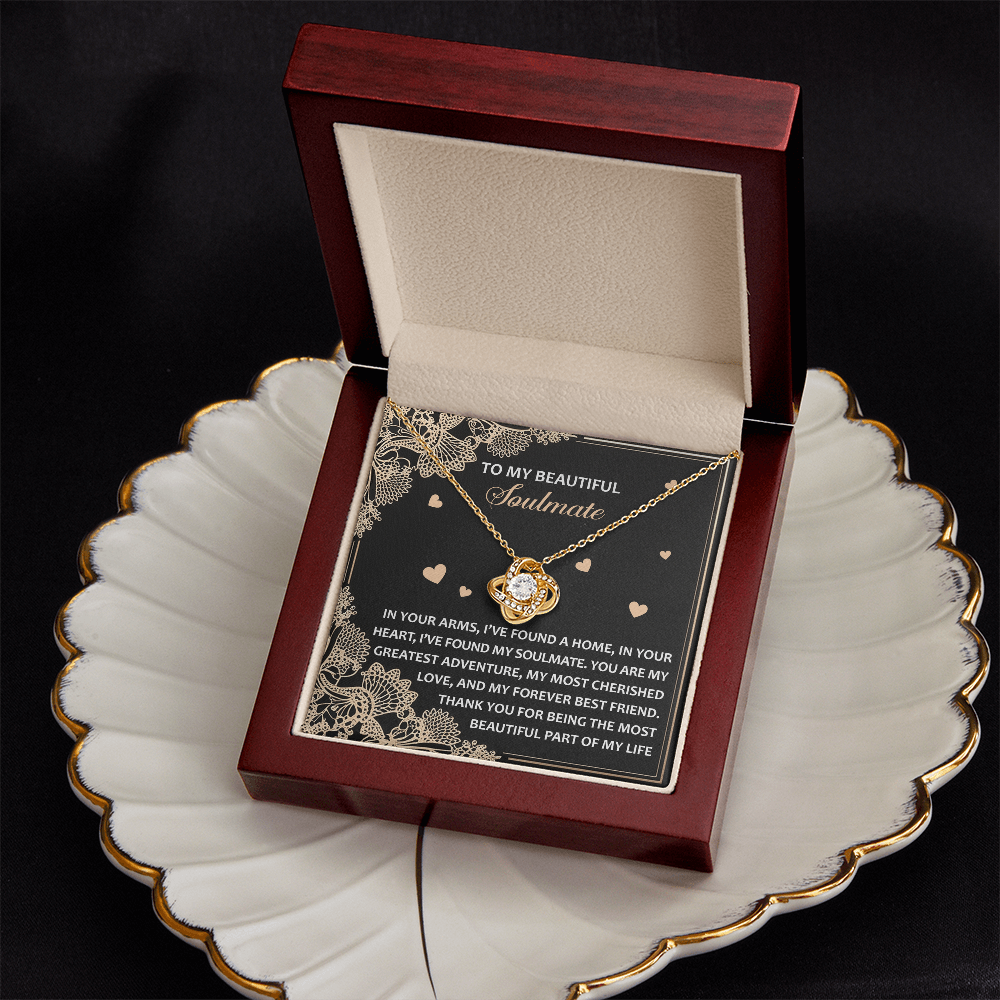 To My Beautiful Soulmate Necklace, Anniversary Gifts For Women Girlfriend, Valentine Gift For Wife, Valentine's Day Necklace For Her