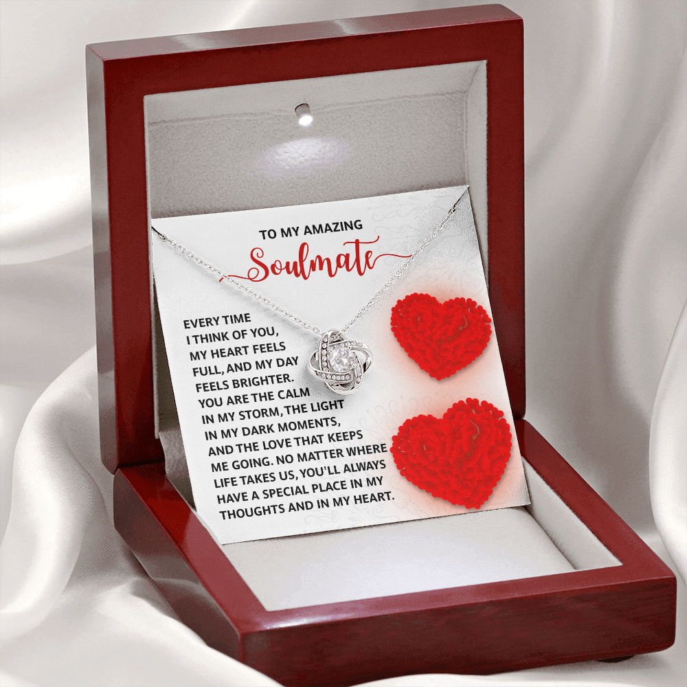 To My Amazing Soulmate Necklace, Gift Necklace For Girlfriend, San Valentine Gift For Her, Valentine Birthday Gifts, Jewelry Gifts For Girlfriend