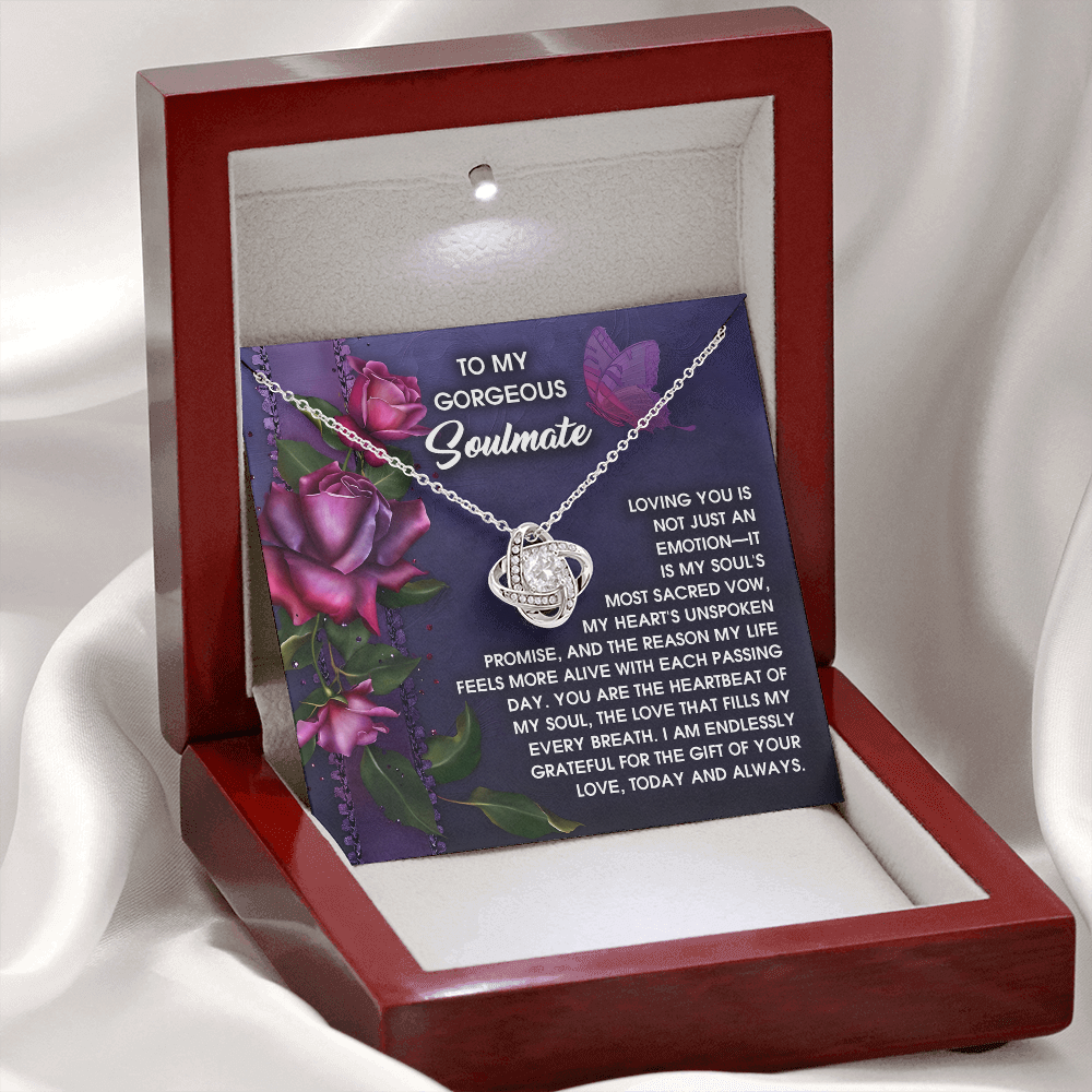 To My Gorgeous Soulmate Necklace, Best Christmas Gift For Girlfriend, My Soulmate Necklace For Her, To My Wife Valentine's Day Gift