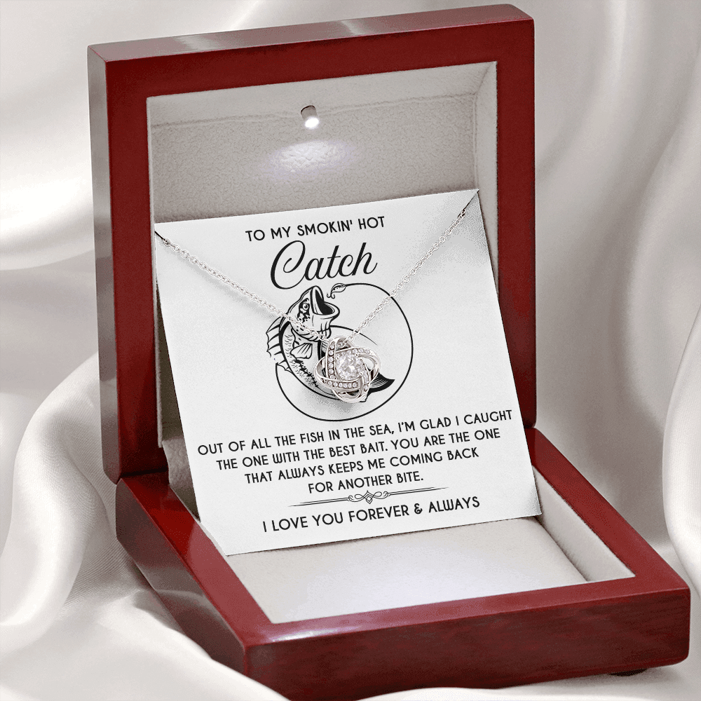 To My Smokin' Hot Catch Necklace, Soulmate Necklace For Her, Valentine Card For Wife Romantic, Best Valentine Gift For Wife, Valentine Day For Wife