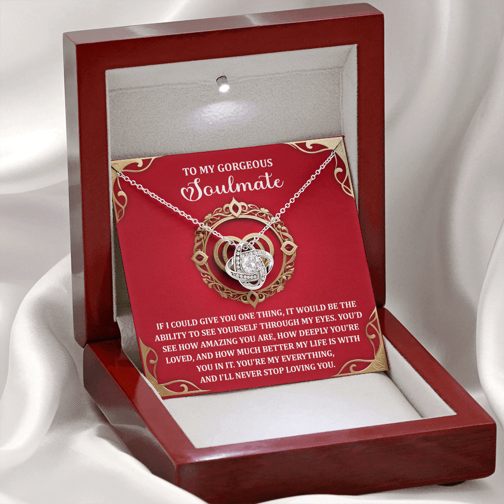 To My Gorgeous Soulmate Necklace, Special Gift For Girlfriend, Valentine's Day For Her, Girlfriend Gifts For Women, My Gorgeous Girlfriend Necklace