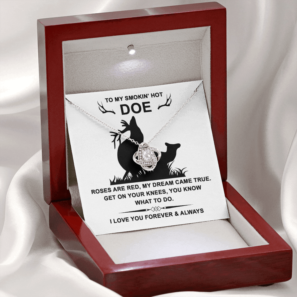 To My Smokin' Hot Doe Necklace, My Soulmate Necklace For Her, To My Wife Valentine's Day Gift, San Valentine Gift For Her, Soulmate Gifts For Her