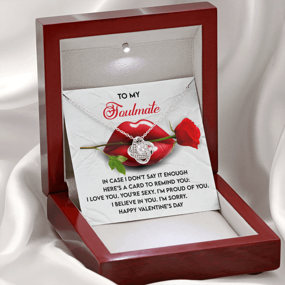 To My Soulmate Necklace, Valentine's For Her, Valentine's Day Gift, Valentine's Day Gift Wife, Valentine Jewelry For Women