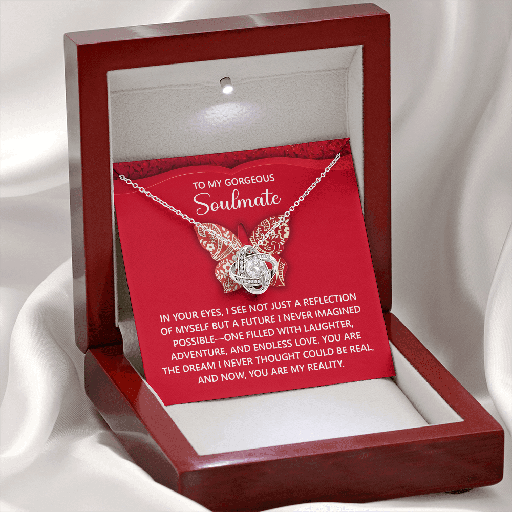 To My Gorgeous Soulmate Necklace, Valentine's Necklace For Her, Women's Valentine's Day Gifts, Valentine For Her Gift, Necklace For Valentine's Day