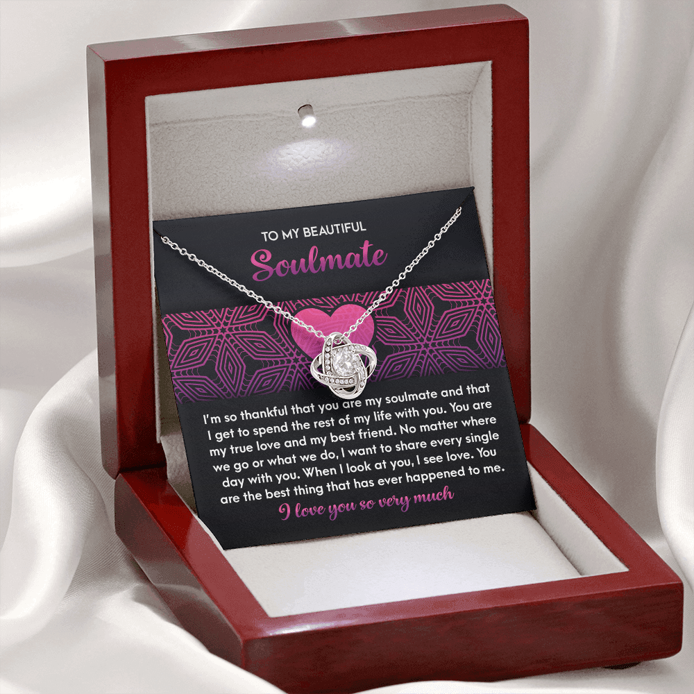 To My Beautiful Soulmate Necklace, Valentine Jewelry For Women, Valentine Gift For My Wife, Unique Valentine Gifts For Her, Valentine For Her Gift