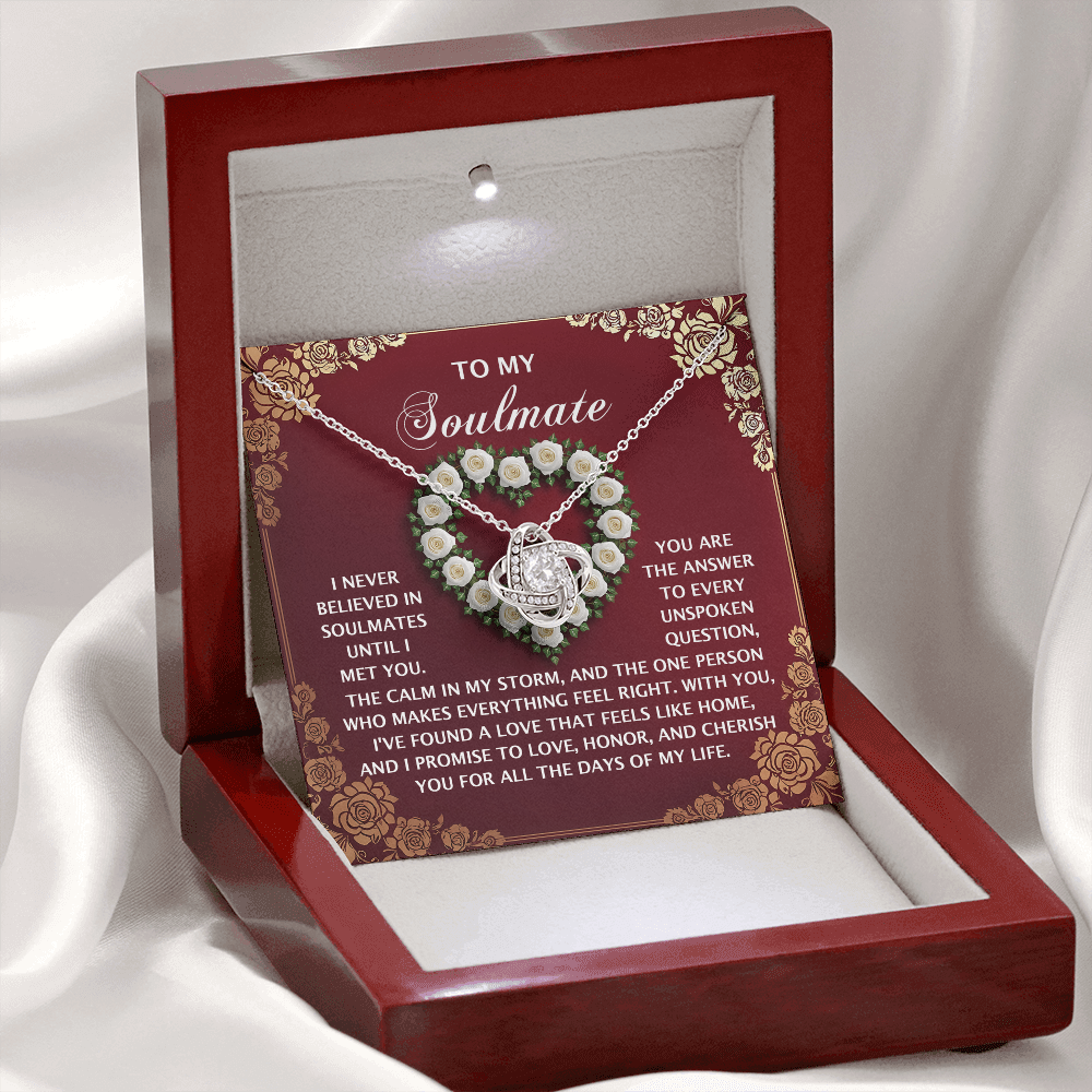 To My Soulmate Necklace, Valentine Gift For My Wife, Valentine Gifts For Her Romantic, Valentine Gifts For Husbands From Wife, Valentine For Her Gift