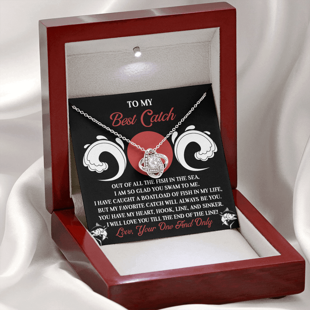 To My Best Catch Necklace, Best Valentine Gifts For Wife, Valentine Gifts For Husbands From Wife, Necklace For Valentine's Day, Valentine's Day Gifts