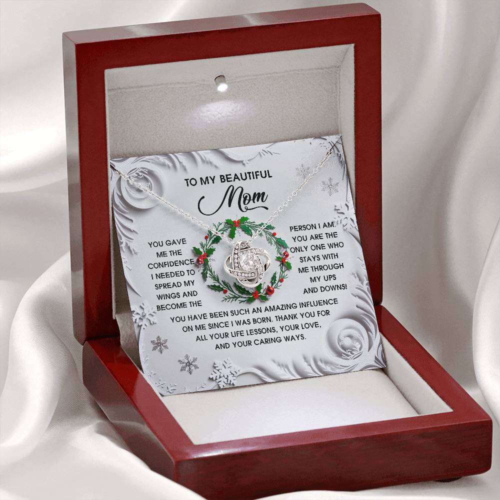 To My Beautiful Mom Necklace, Christmas Gifts For Mom From Son, Mom Gifts For Christmas From Daughter, Jewelry For Mom Christmas