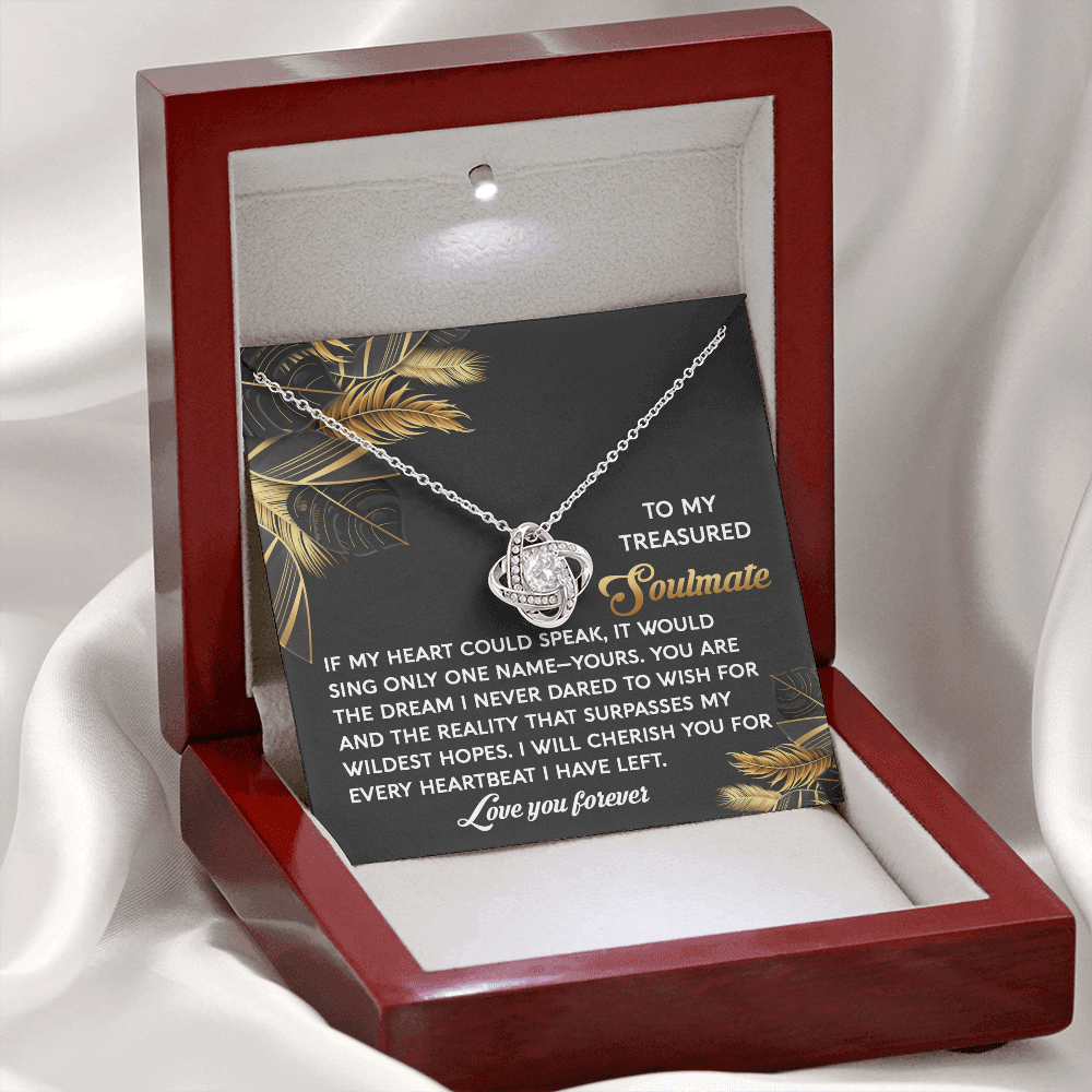 To My Treasured Soulmate Necklace, Girlfriend And Boyfriend Necklaces, Soulmate Gifts For Her, Valentine's Gift For Wife, Best Gifts For Girlfriend