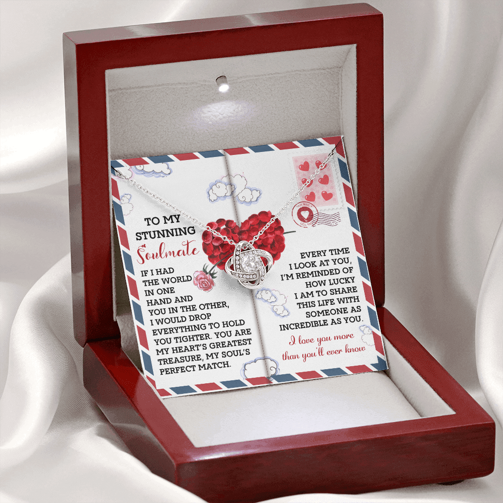 To My Stunning Soulmate Necklace, Gifts For Her Birthday Girlfriend, Necklace For Valentine's Day, Valentine Day For Wife, Love Gifts For Girlfriend