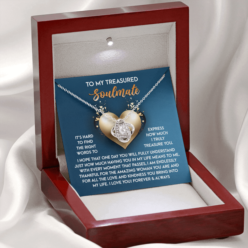 To My Treasured Soulmate Necklace, Valentine Gifts For Women, Valentine Jewelry For Women, Romantic Valentine's Day Gift, Valentine For Her Gift