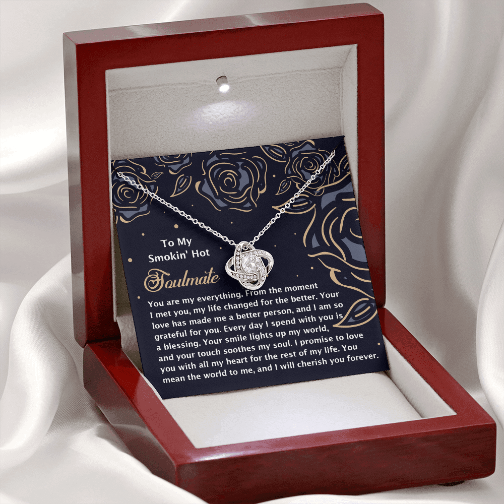 To My Smokin' Hot Soulmate Necklace, Valentine's Necklace For Her, Valentine Gifts For Husbands From Wife, Valentine's Gift For Wife