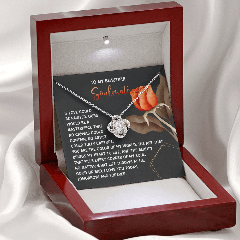 To My Beautiful Soulmate Necklace, Birthdays Gifts For Girlfriend, Valentine's Day Gifts, Romantic Valentine's Day Gift, Gold Necklace For Girlfriend