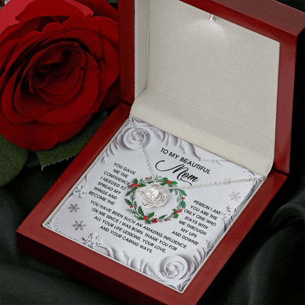 To My Beautiful Mom Necklace, Christmas Gifts For Mom From Son, Mom Gifts For Christmas From Daughter, Jewelry For Mom Christmas