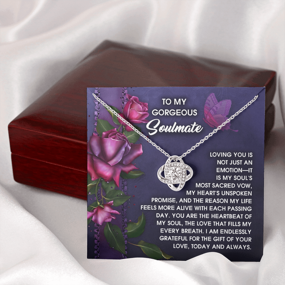 To My Gorgeous Soulmate Necklace, Best Christmas Gift For Girlfriend, My Soulmate Necklace For Her, To My Wife Valentine's Day Gift
