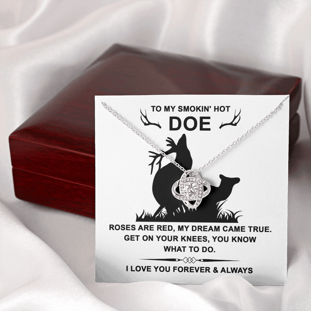 To My Smokin' Hot Doe Necklace, My Soulmate Necklace For Her, To My Wife Valentine's Day Gift, San Valentine Gift For Her, Soulmate Gifts For Her