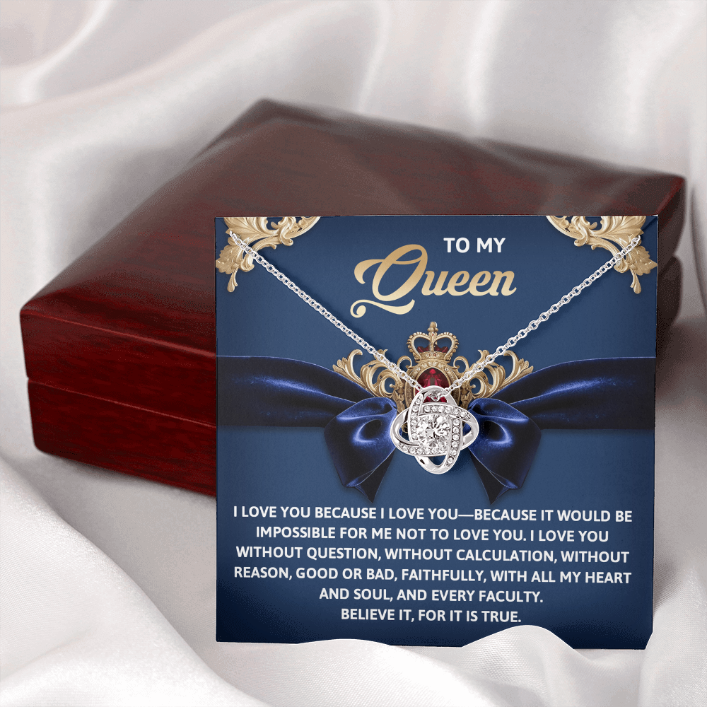 To My Queen Necklace, Valentine Jewelry For Women, Valentine Gift For Wife, Great Valentine Gifts For Her, Valentine Gift For Wife From Husband