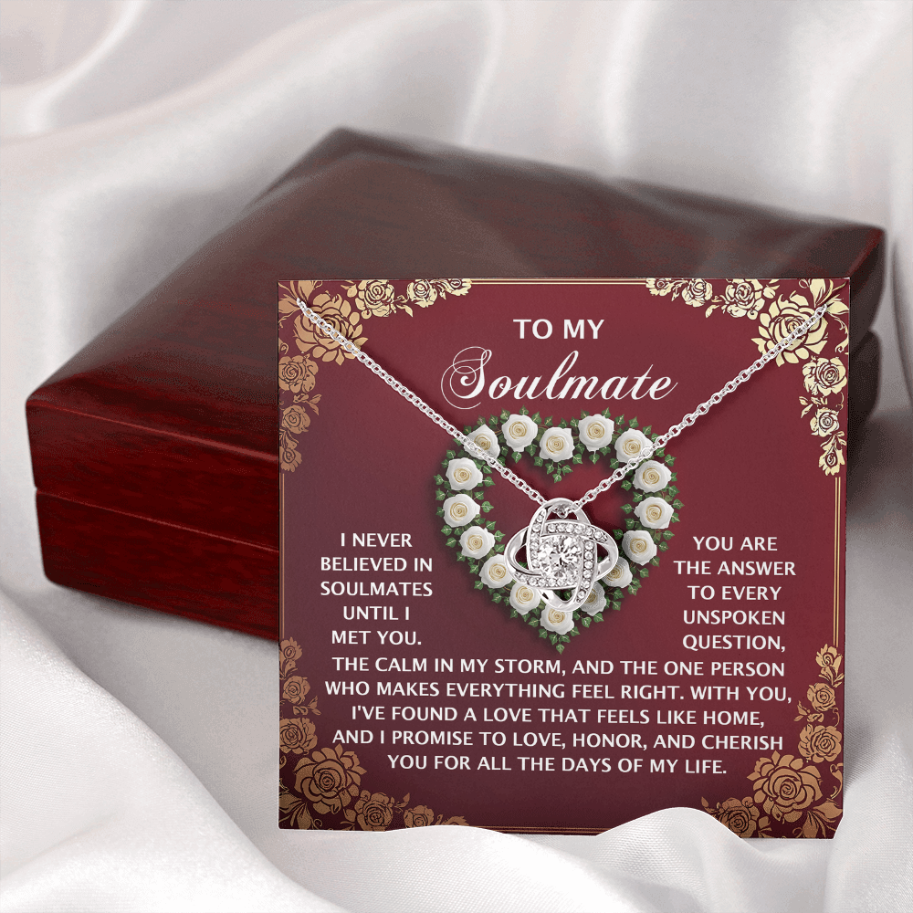 To My Soulmate Necklace, Valentine Gift For My Wife, Valentine Gifts For Her Romantic, Valentine Gifts For Husbands From Wife, Valentine For Her Gift