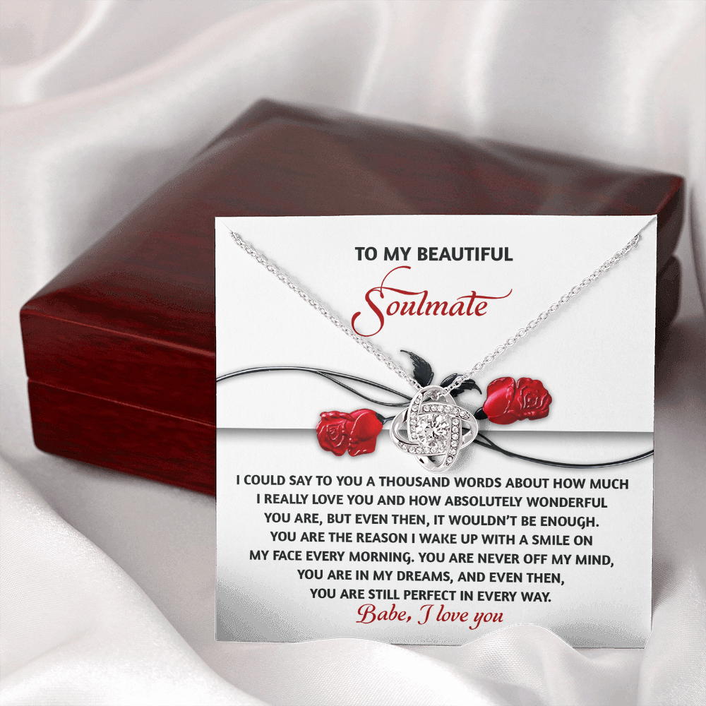 To My Beautiful Soulmate Necklace, Girlfriend Birthday Gifts For Women, Valentine Jewelry For Women, Best Girlfriend Gifts For Women