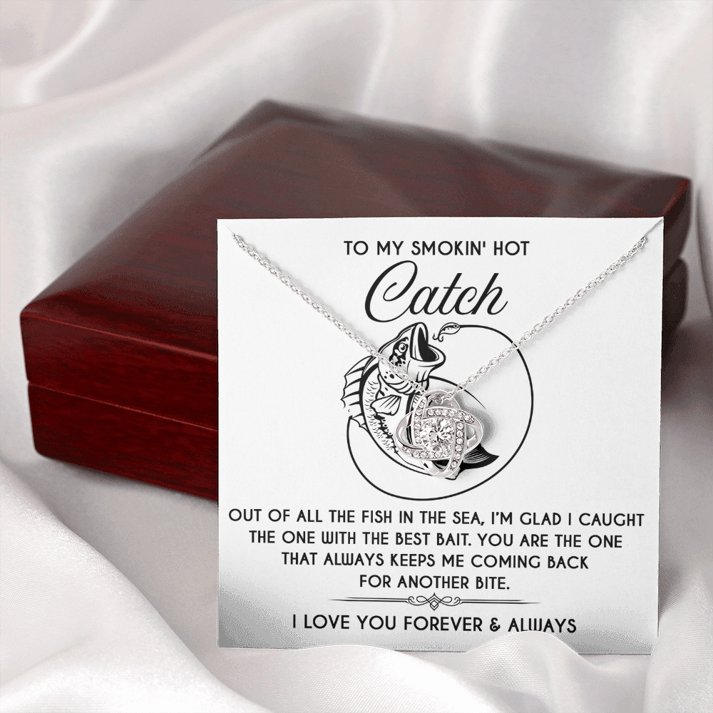 To My Smokin' Hot Catch Necklace, Soulmate Necklace For Her, Valentine Card For Wife Romantic, Best Valentine Gift For Wife, Valentine Day For Wife