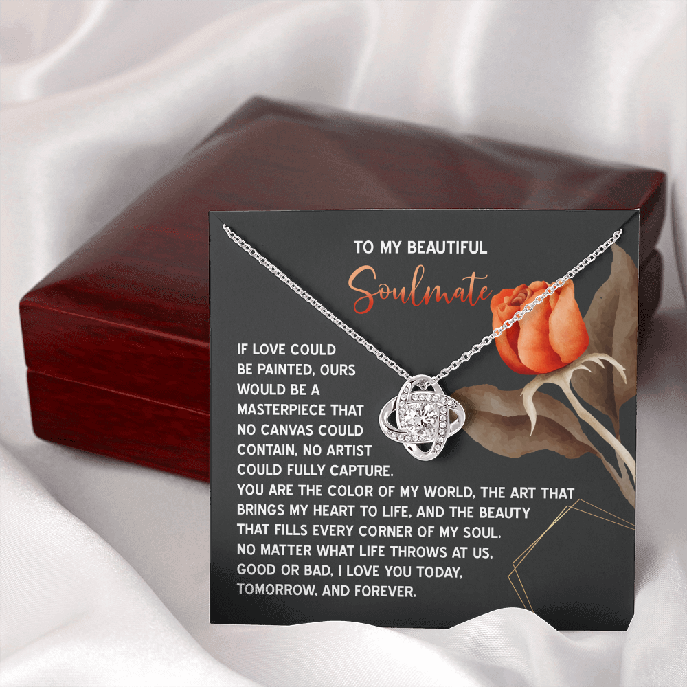 To My Beautiful Soulmate Necklace, Birthdays Gifts For Girlfriend, Valentine's Day Gifts, Romantic Valentine's Day Gift, Gold Necklace For Girlfriend