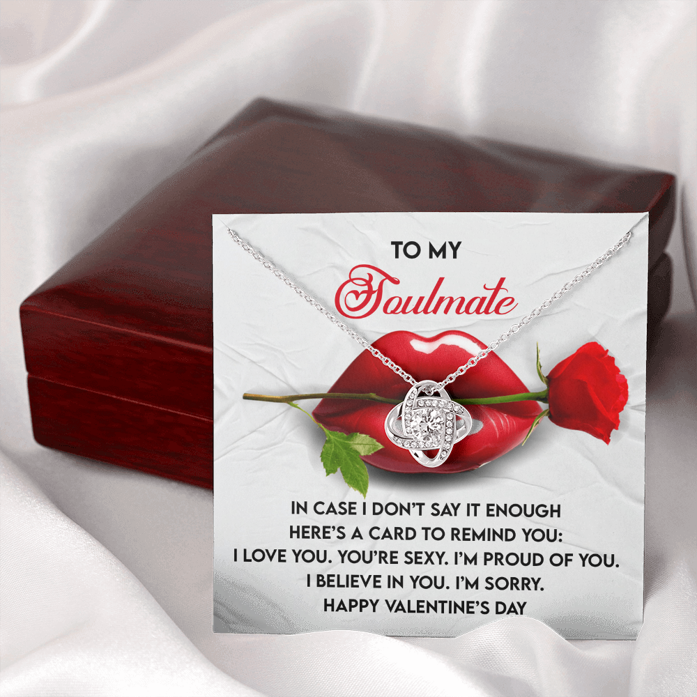 To My Soulmate Necklace, Valentine's For Her, Valentine's Day Gift, Valentine's Day Gift Wife, Valentine Jewelry For Women