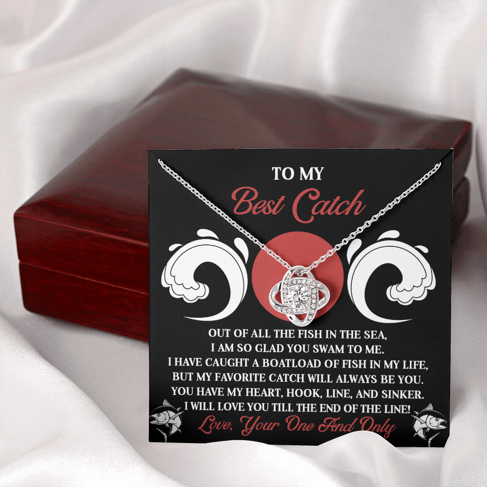 To My Best Catch Necklace, Best Valentine Gifts For Wife, Valentine Gifts For Husbands From Wife, Necklace For Valentine's Day, Valentine's Day Gifts