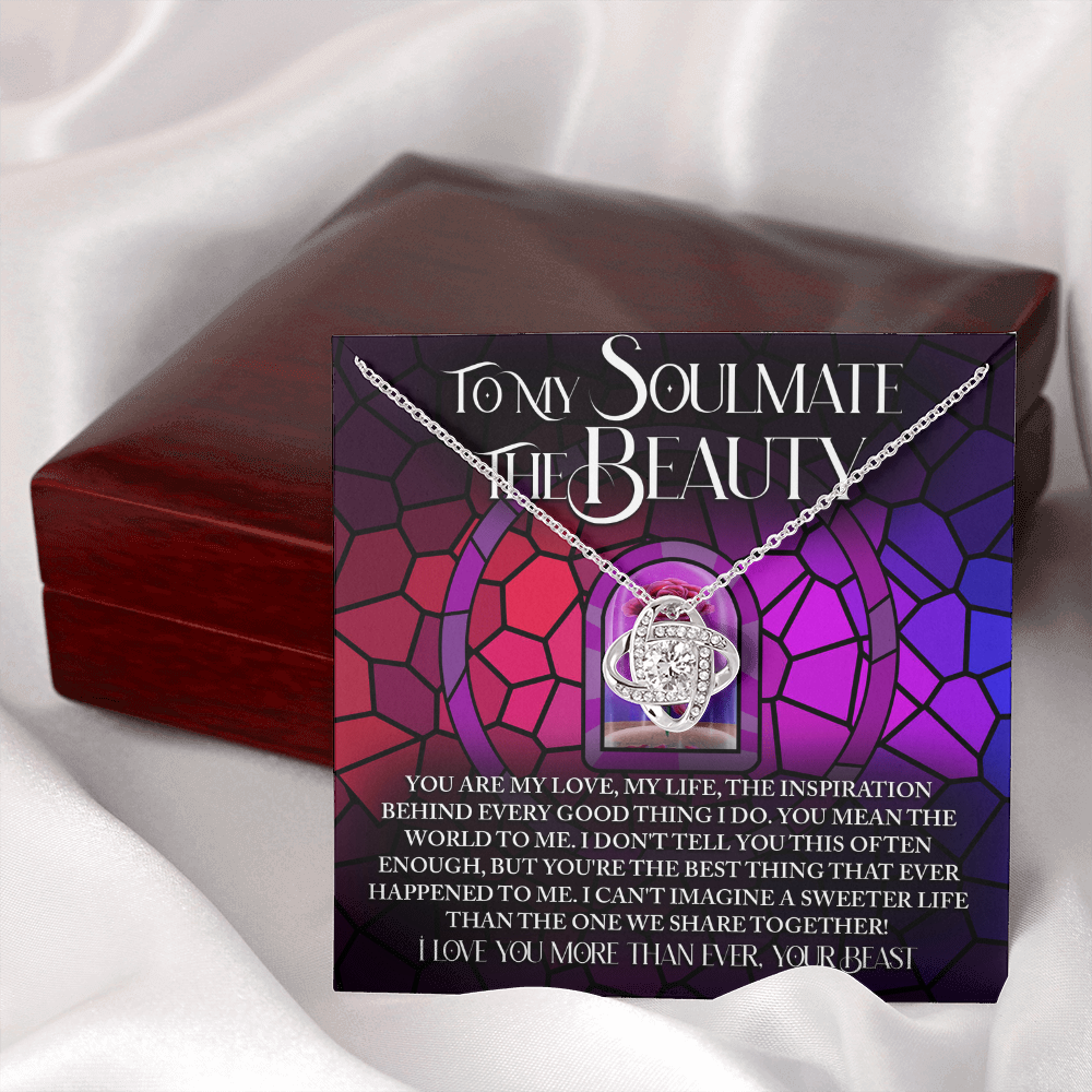 To My Soulmate The Beauty Necklace, Valentine's For Her, Valentine Necklaces For Women, Valentine Day For Wife, Unique Valentine Gifts For Her